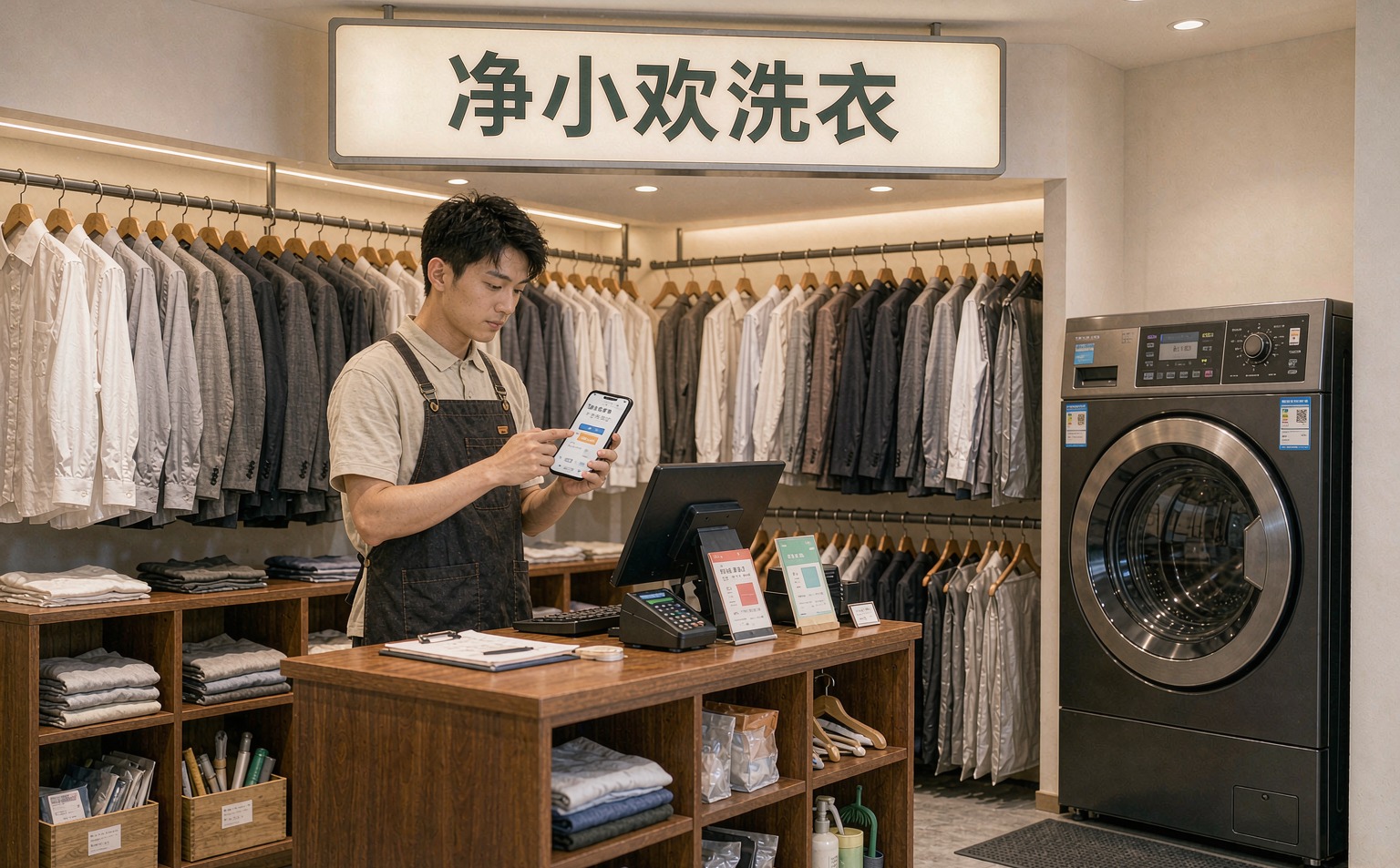 干洗店线上化：手机下单、上门取送、门店收衣